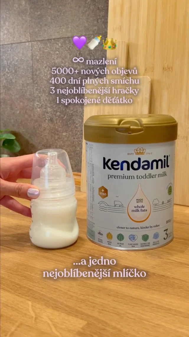 Ať už je tvoje cesta krmením jakákoli, jsme v tom s tebou – při všech slzách, úsměvech, krmeních i prvních milnících. 🥹🫶

...vždycky Kendamil 🥰

🤱 Důležité upozornění: Kojení je nejlepší způsob výživy. Kojenecká výživa by měla být používána pouze na doporučení lékaře. Batolecí mléka mají být pouze součástí smíšené a vyvážené stravy. Způsob použití a další informace na obalech. Potravina pro zvláštní výživu.