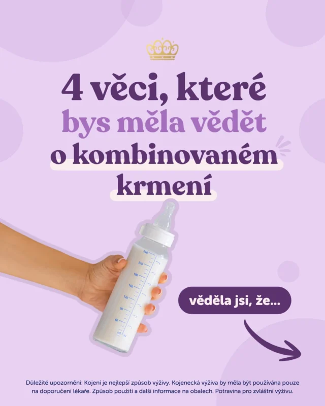 4 věci, které bys měla vědět o kombinovaném krmení 🤱👩‍🍼

Kombinované krmení není jen o tom nabídnout lahvičku. Je toho mnohem víc! Už jsi někdy slyšela o tomto? 👇

🍼 způsoby kombinovaného krmení
📈 nabídka a poptávka při tvorbě mléka
❓ potíže při přechodu mezi prsem a lahvičkou
⭐ tipy pro kombinované krmení

Více informací a tipů se dočteš také v našem článku. Odkaz hledej v LinkTree v BIU na našem profilu. 🔗

Pokud máš jakékoliv dotazy, doporučujeme poradit se s pediatrem, který tvé miminko zná nejlépe. 🫶

Důležité upozornění: Kojení je pro kojence nejlepší a přináší řadu výhod. V období kojení je důležitá pestrá a vyvážená strava matky. Zavedení částečného krmení z lahve může snížit schopnost kojit. Rozhodnutí přestat kojit může být nevratné a přechod na kojeneckou výživu má i sociální a finanční dopady. Pro zdraví dítěte je důležité vždy dodržovat pokyny pro přípravu, skladování uvedené na etiketě.
